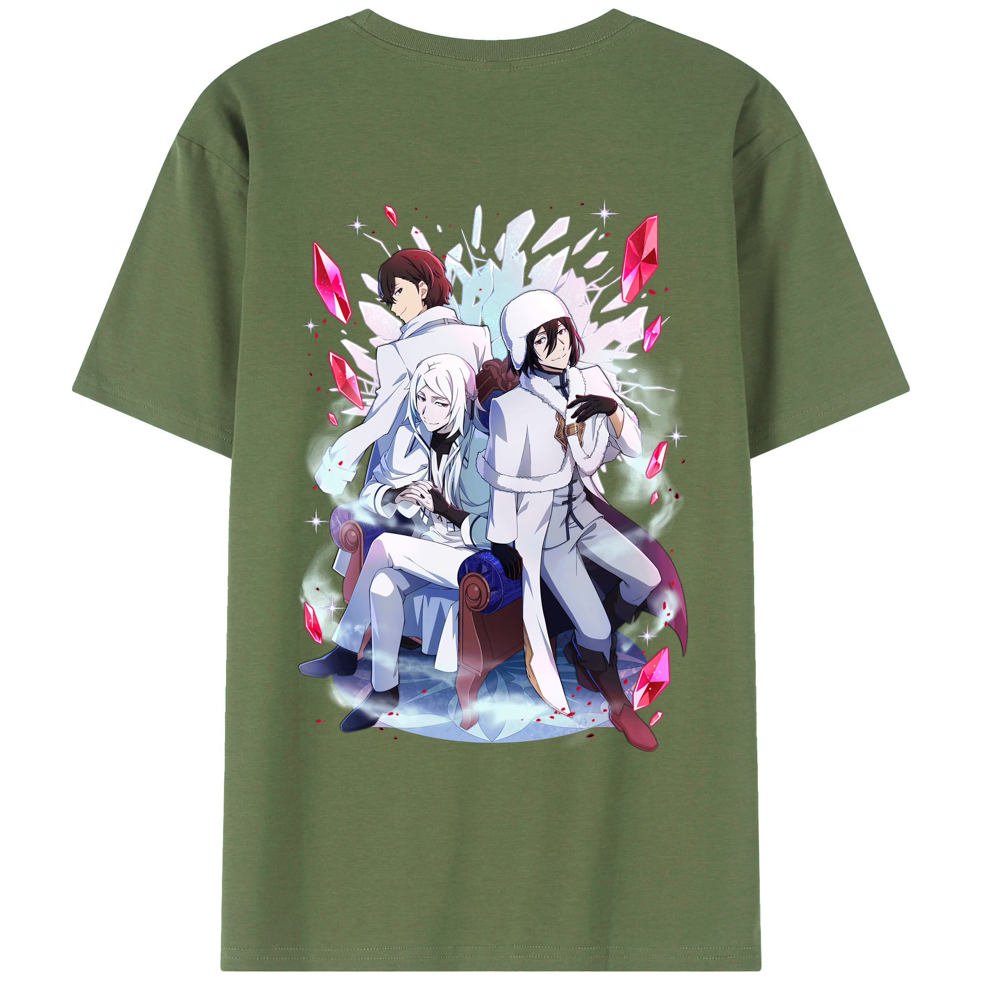 （画像用） 文豪ストレイドッグス Bungo Stray Dogs 綿100％ メンズ半袖Tシャツ（バックプリント） 通気性
